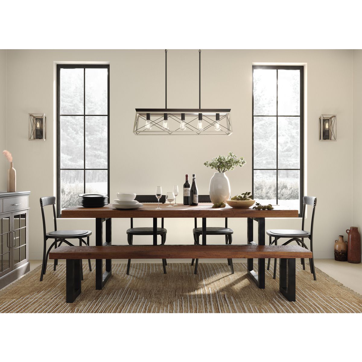 Progress Lighting Briarwood 5-Light Gray Farmhouse Chandelier