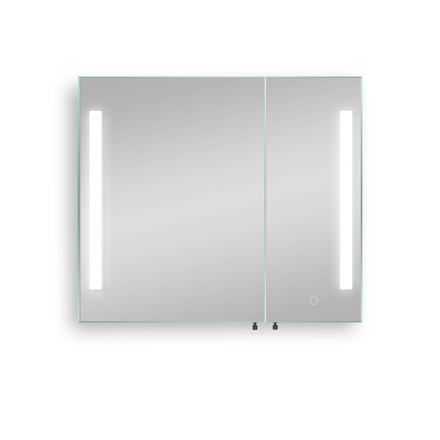 Forclover MA 30-in x 26-in Lighted LED Fog Free Surface Mount Black Mirrored Soft Close Medicine Cabinet