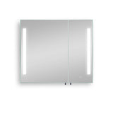 Forclover MA 30-in x 26-in Lighted LED Fog Free Surface Mount Black Mirrored Soft Close Medicine Cabinet