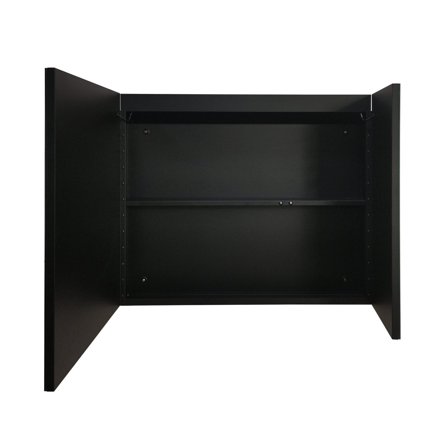 Forclover MA 30-in x 26-in Lighted LED Fog Free Surface Mount Black Mirrored Soft Close Medicine Cabinet
