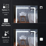 Forclover 30-in x 30-in Lighted LED Fog Free Surface/Recessed Mount Silver Mirrored Soft Close Medicine Cabinet with Outlet