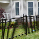 Freedom Concord/New Haven 7-ft H x 2-1/2-in W Black Aluminum Spaced Picket Flat-top Decorative End Fence Post