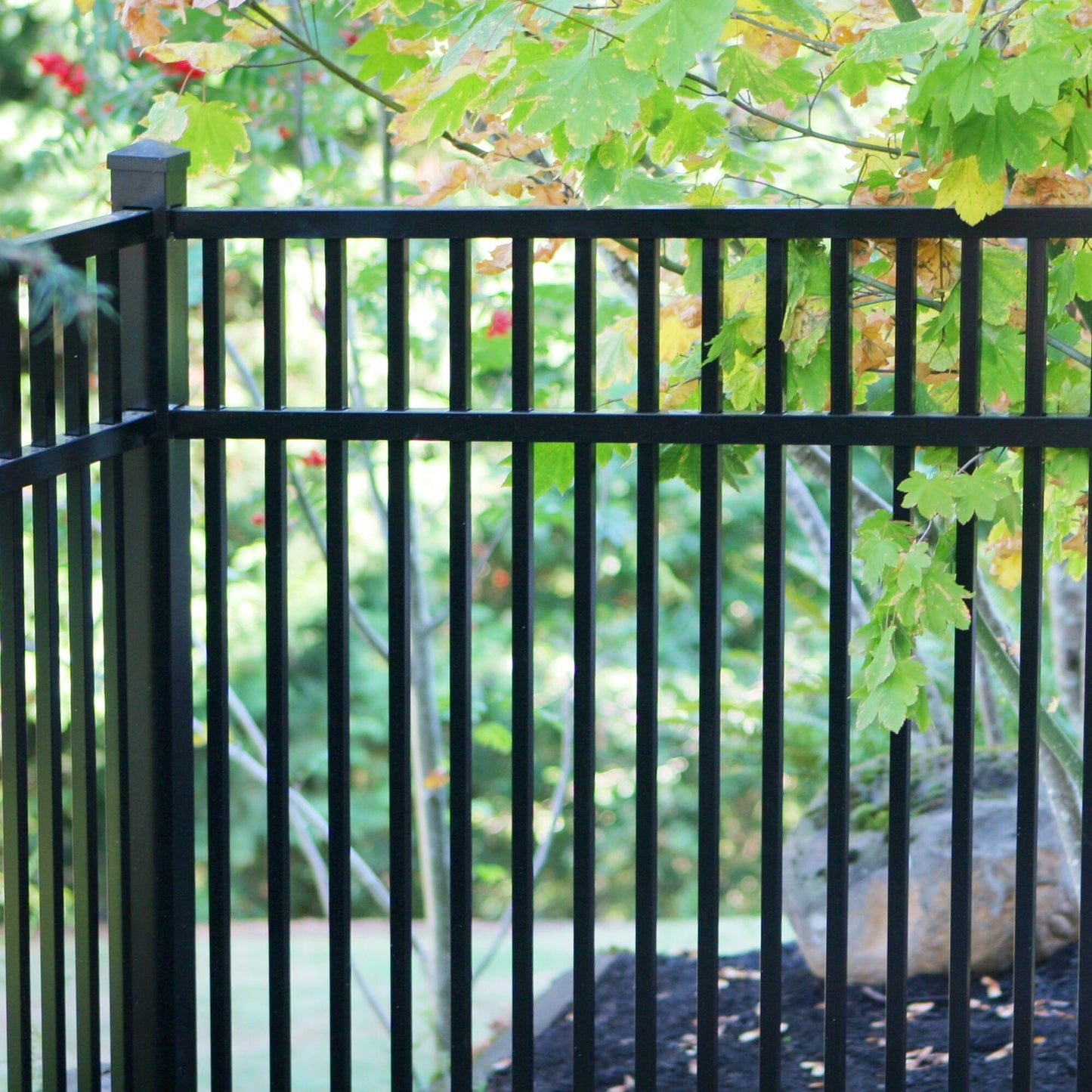 Freedom Concord/New Haven 6-ft H x 2-in W Black Aluminum Decorative Corner Fence Post