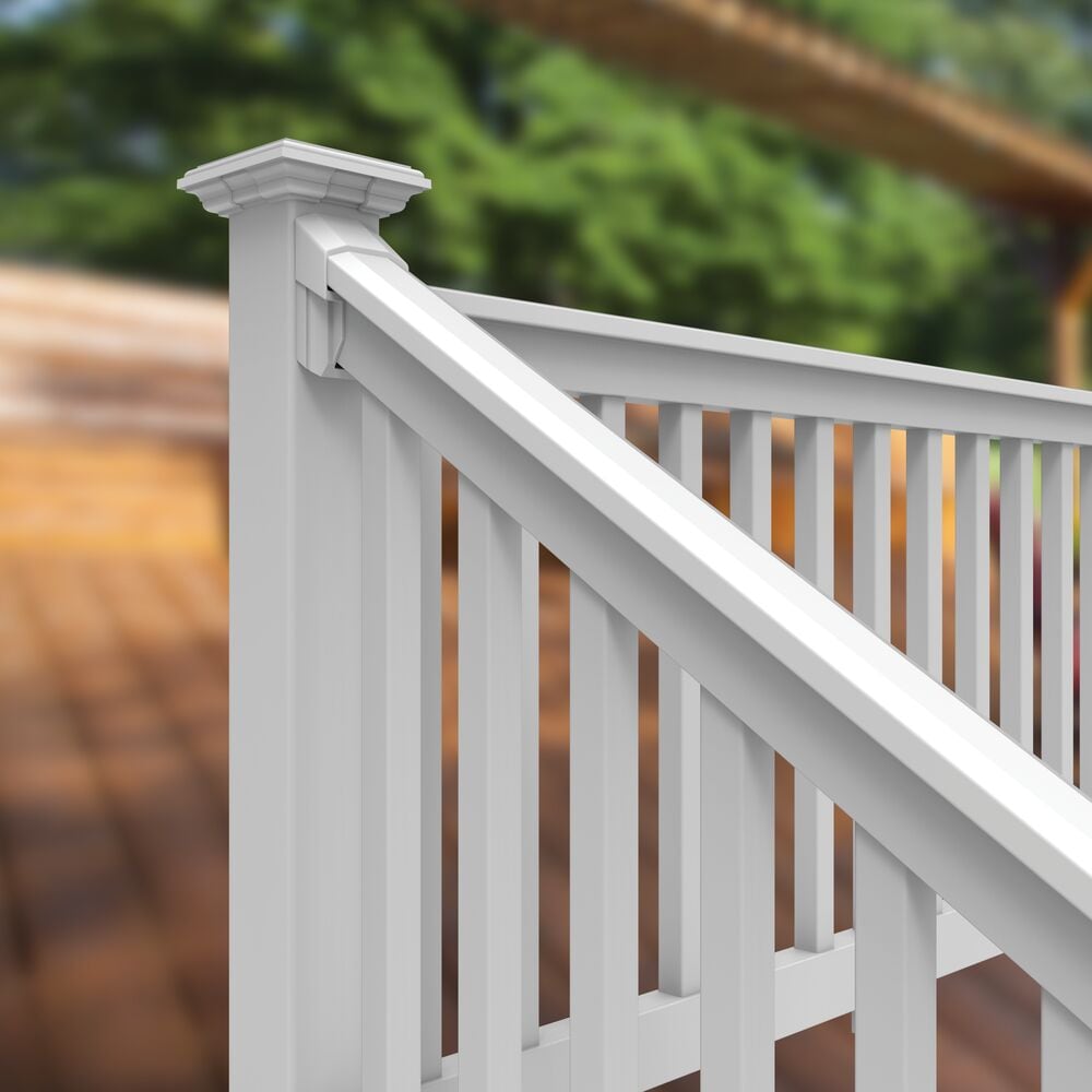 Freedom Lincoln White Vinyl Deck Stair Rail Kit