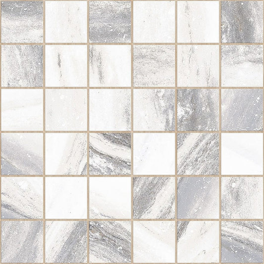 allen + roth Sovereign Stone Pearl 12-in x 12-in Glazed Porcelain Uniform Squares Marble Look Floor and Wall Tile (0.97-sq. ft/ Piece)