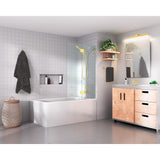 34 in. x 58 in. Frameless Glass Hinged Bathtub Door in Polished Brass - Super Arbor