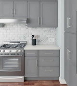 RELIABILT Overlake 21-in W x 34.5-in H x 24-in D Gray 1-Drawer Base Ready To Assemble Plywood Cabinet (Recessed Panel Shaker Door Style)