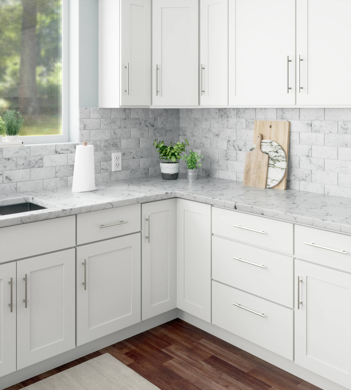 RELIABILT Fairplay 30-in W x 15-in H x 12-in D White Wall Ready To Assemble Plywood Cabinet (Recessed Panel Shaker Door Style)