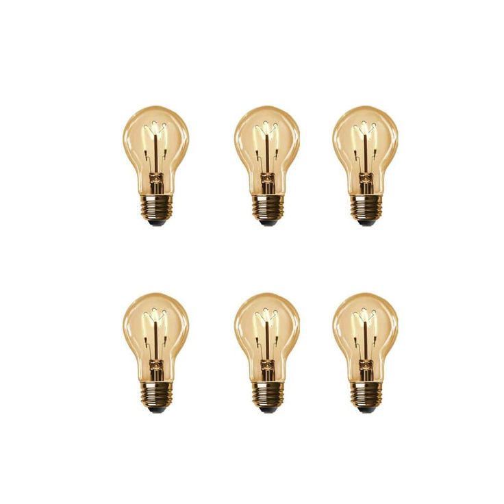 Feit Electric 40-Watt Equivalent AT19 Dimmable Amber Glass Vintage Edison LED Light Bulb with H Shape Filament Warm White (6-Pack)