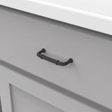 Hickory Hardware Cottage 3-in (76mm) Center to Center Matte Black Rectangular Handle Drawer Pull