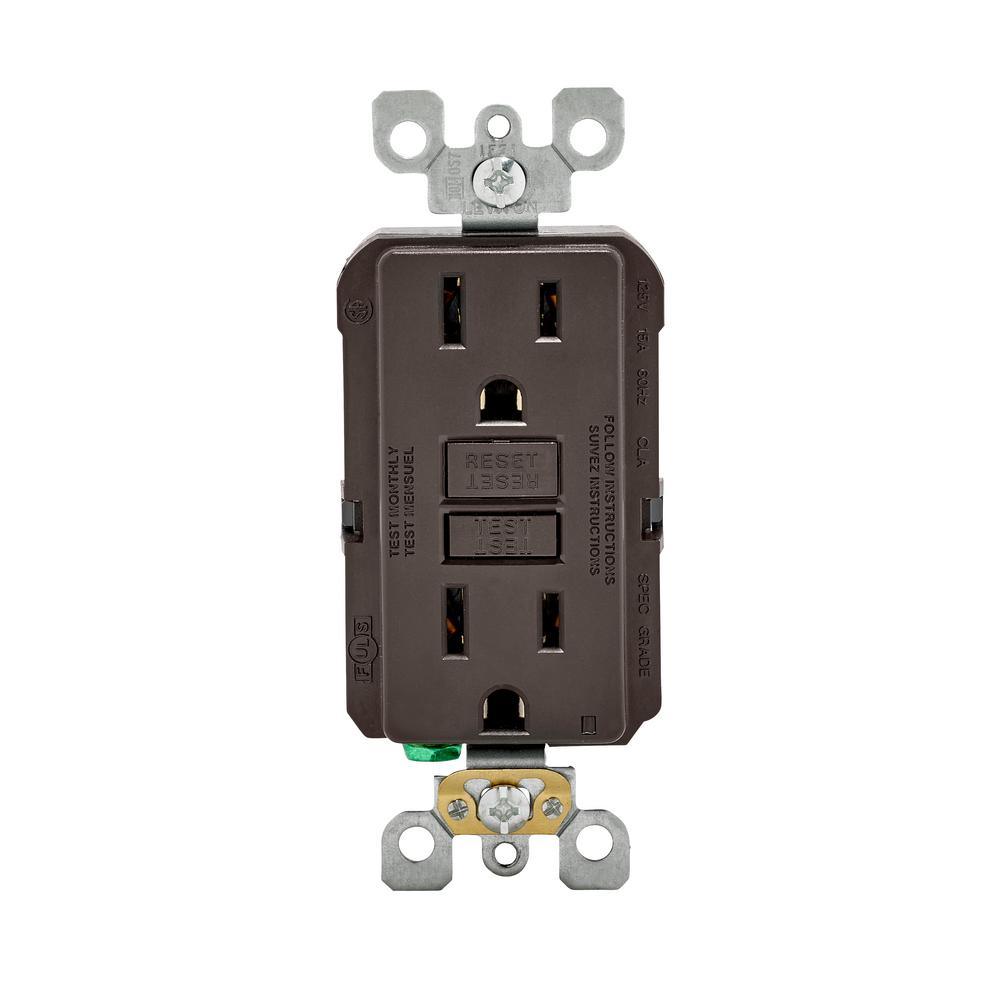 15 Amp Self-Test SmartlockPro Slim Duplex GFCI Outlet, White - Super Arbor