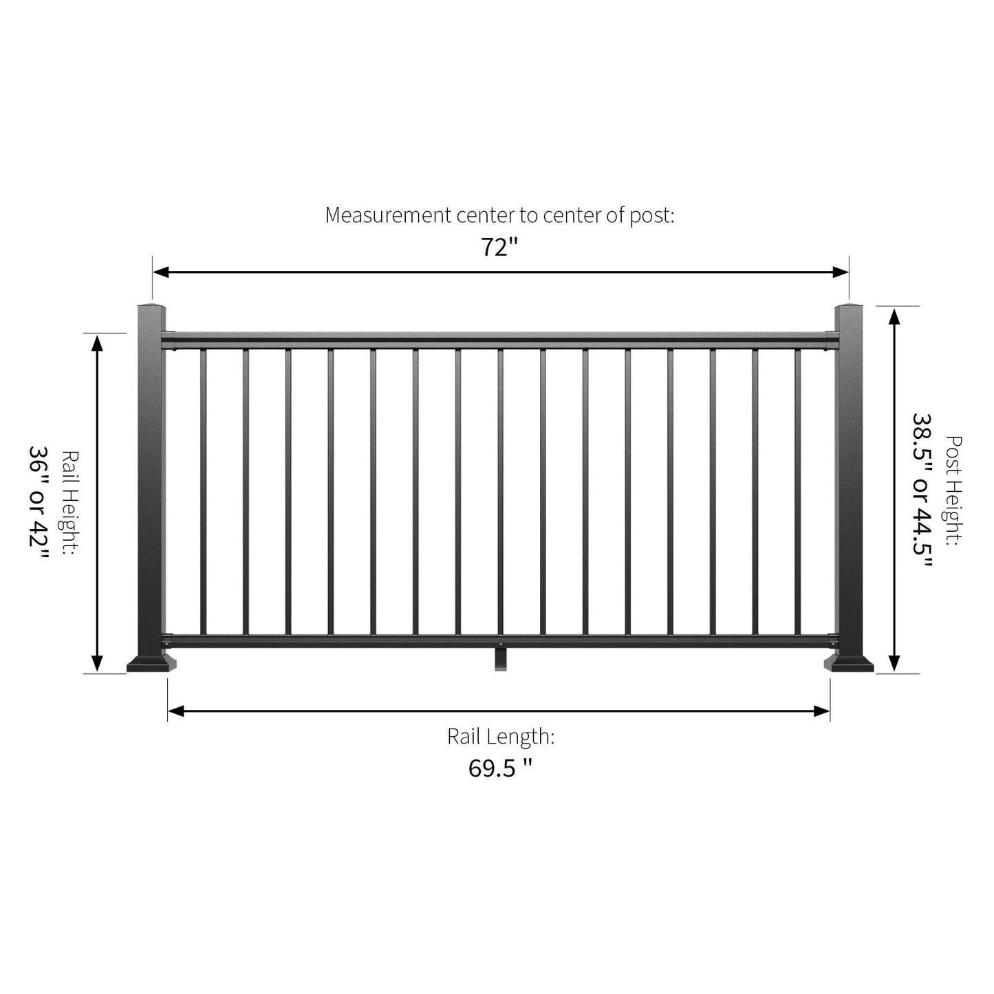 Fiberon CitySide Contemporary Matte Finish Aluminum Deck Rail Kit