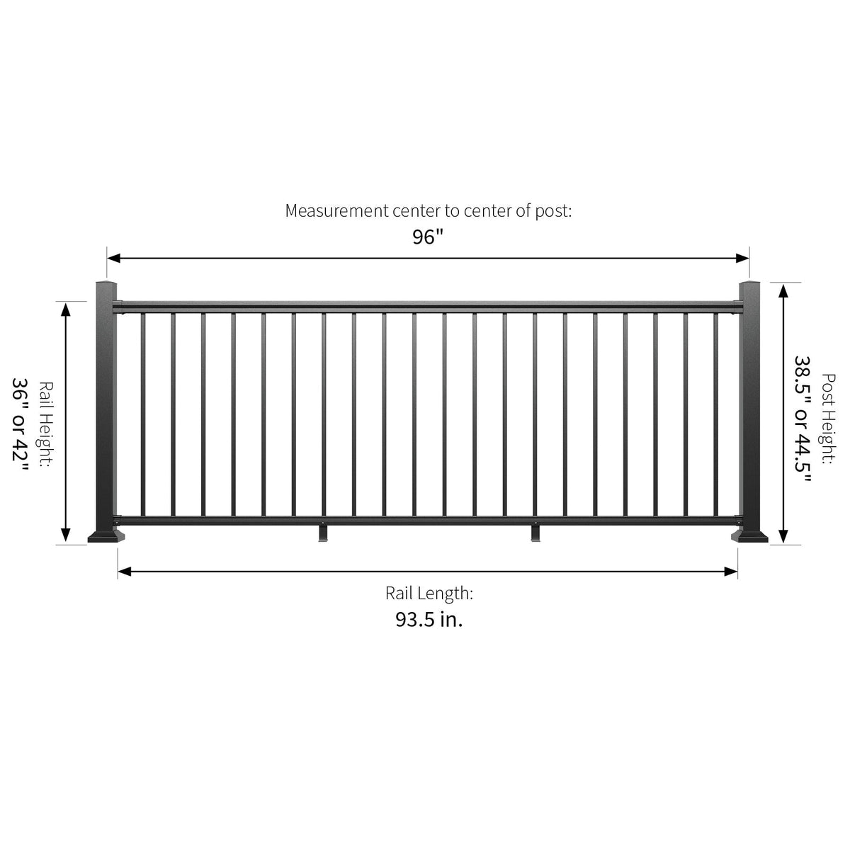 Fiberon CitySide Contemporary Matte Finish Aluminum Deck Rail Kit