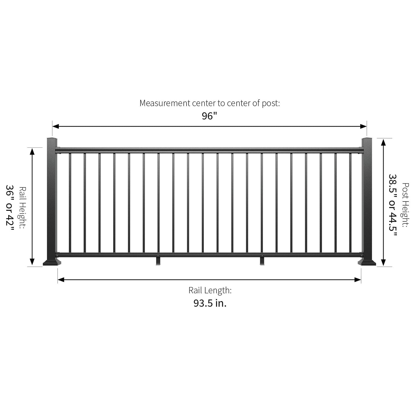 Fiberon CitySide Contemporary Matte Finish Aluminum Deck Rail Kit
