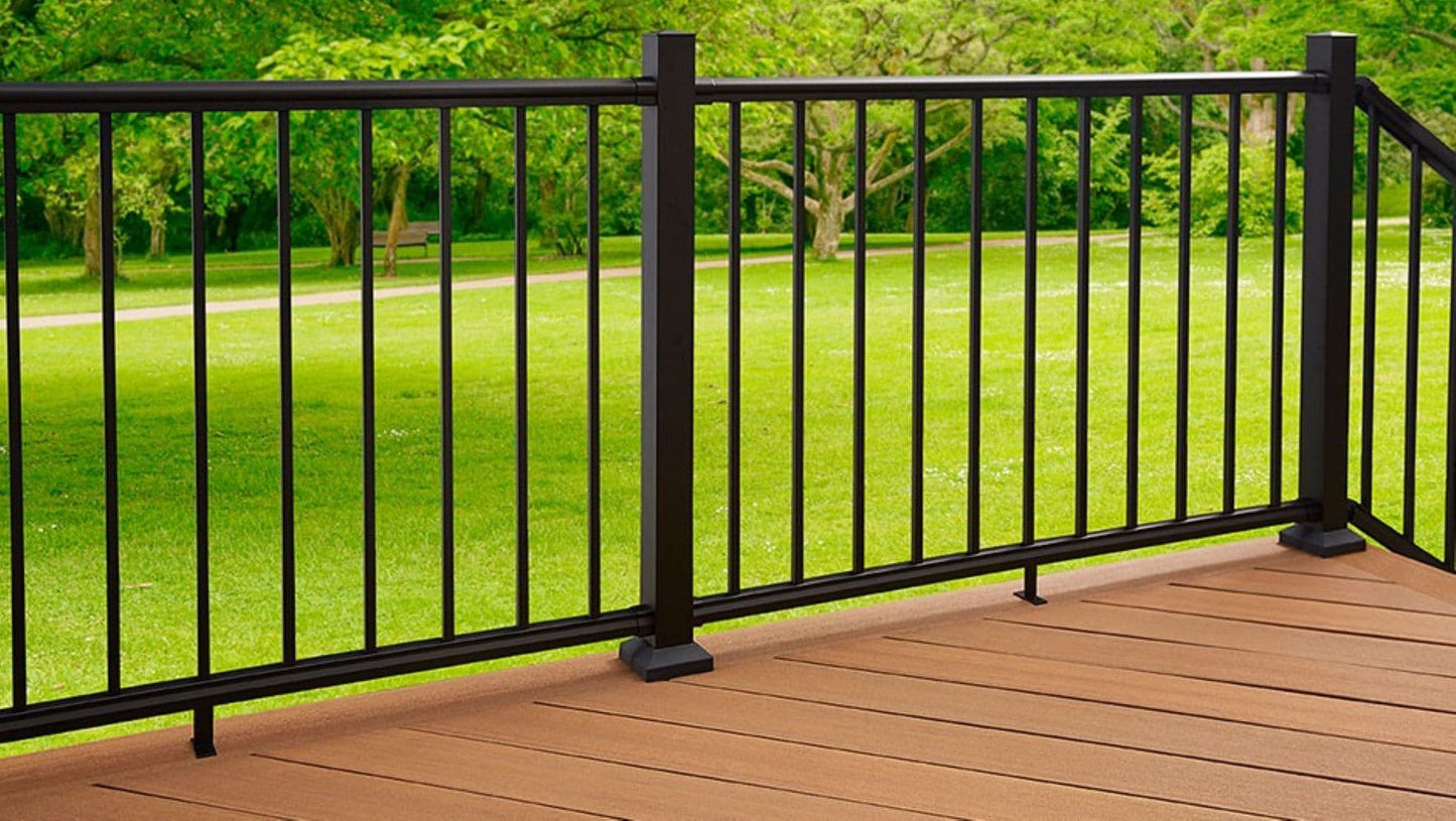 Fiberon CitySide Contemporary Matte Black Aluminum Deck End Post