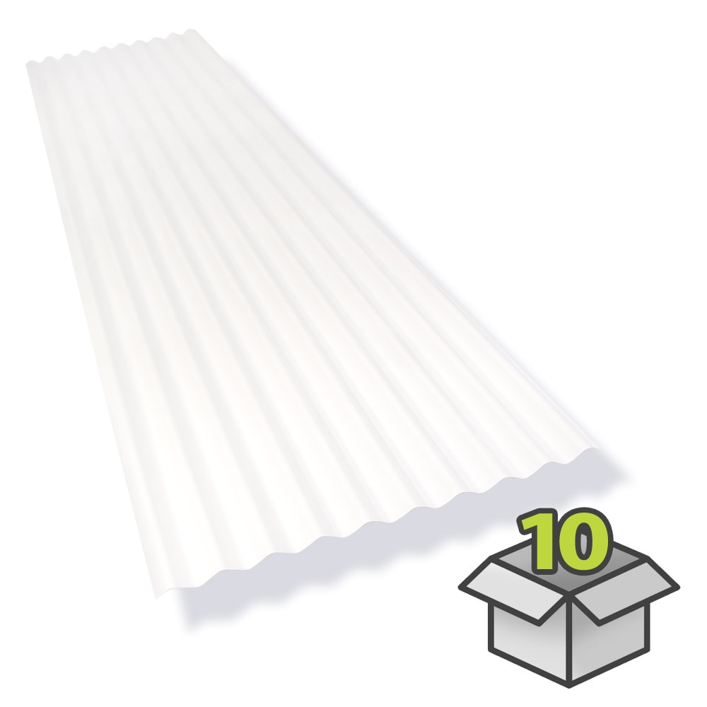 SUN 'N RAIN by Palram 2.2-ft x 6-ft Corrugated White PVC Roof Panels, 10-Pack