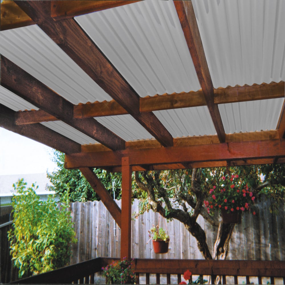 SUN 'N RAIN by Palram 2.2-ft x 6-ft Corrugated White PVC Roof Panels, 10-Pack