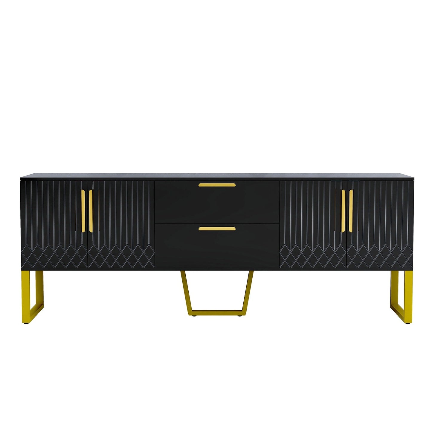 GZMR TV Cabinet with Drawers and Cabinets Modern/Contemporary Black Tv Cabinet (Accommodates TVs up to 70-in)
