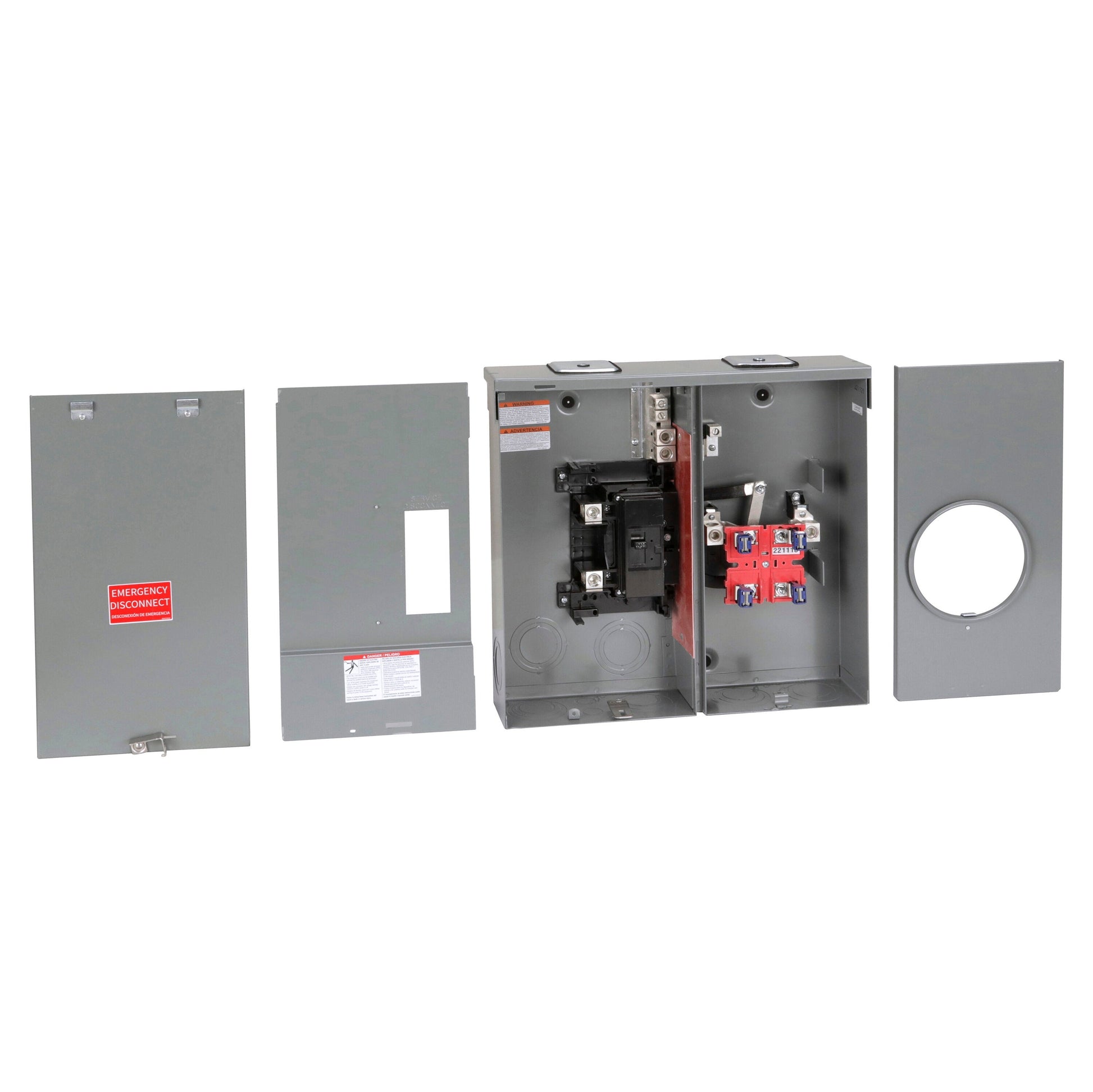 Square D QO CQRA200 200-Amp 0-space load center - side view
