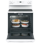 GE 30-in Smooth Surface 4 Elements 5.3-cu ft Self-Cleaning Freestanding Electric Range (White)