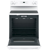 GE 30-in Smooth Surface 4 Elements 5.3-cu ft Self-Cleaning Freestanding Electric Range (White)