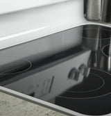 GE 30-in Smooth Surface 4 Elements 5.3-cu ft Self-Cleaning Freestanding Electric Range (White)