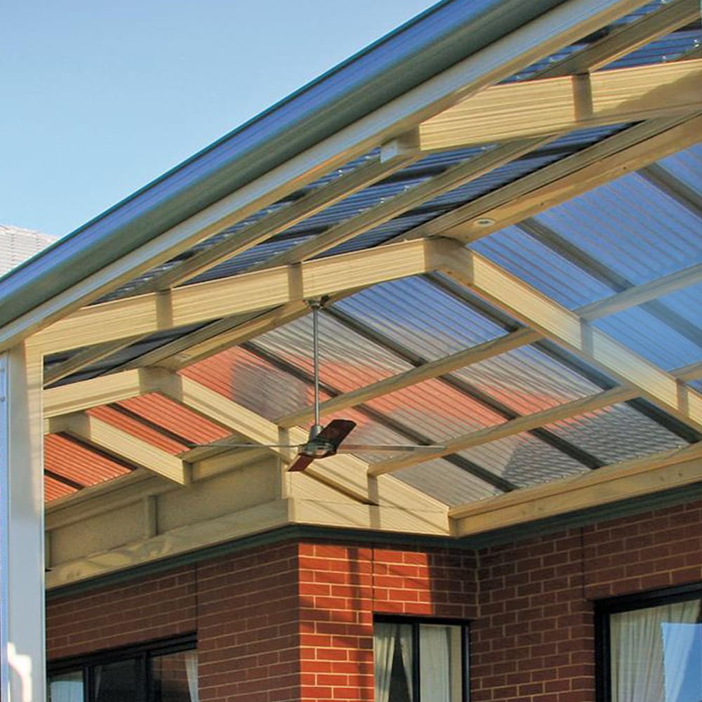 SUNSKY 2-ft x 6-ft Corrugated Clear Polycarbonate Roof Panel, 5-Pack