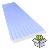 SUN 'N RAIN PALRAM 2.2-ft x 6-ft Corrugated Translucent Blue PVC Roof Panel, 10-Pack