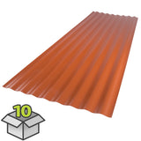 SUNTOP PALRAM 2.2-ft x 6-ft Corrugated Red Brick Polycarbonate Roof Panel, 10-Pack