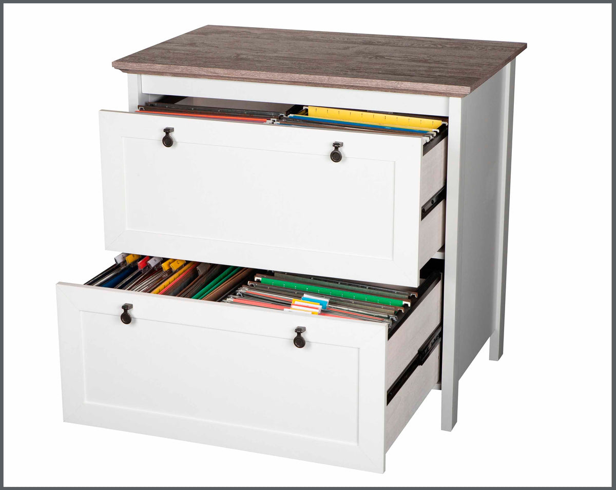 Saint Birch Finley White, Drift Wood Office Cabinet