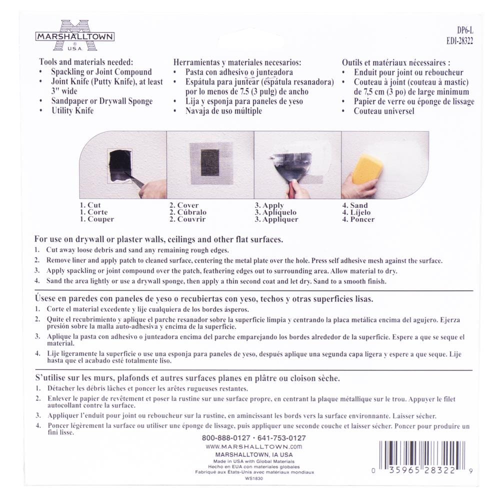 Marshalltown 6-in x 6-in Drywall Repair Patch