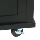 SINOFURN Black Mdf Base with Wood Top Rolling Kitchen Cart (17.7-in x 53.1-in x 37.2-in)