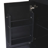 SINOFURN Black Mdf Base with Wood Top Rolling Kitchen Cart (17.7-in x 53.1-in x 37.2-in)