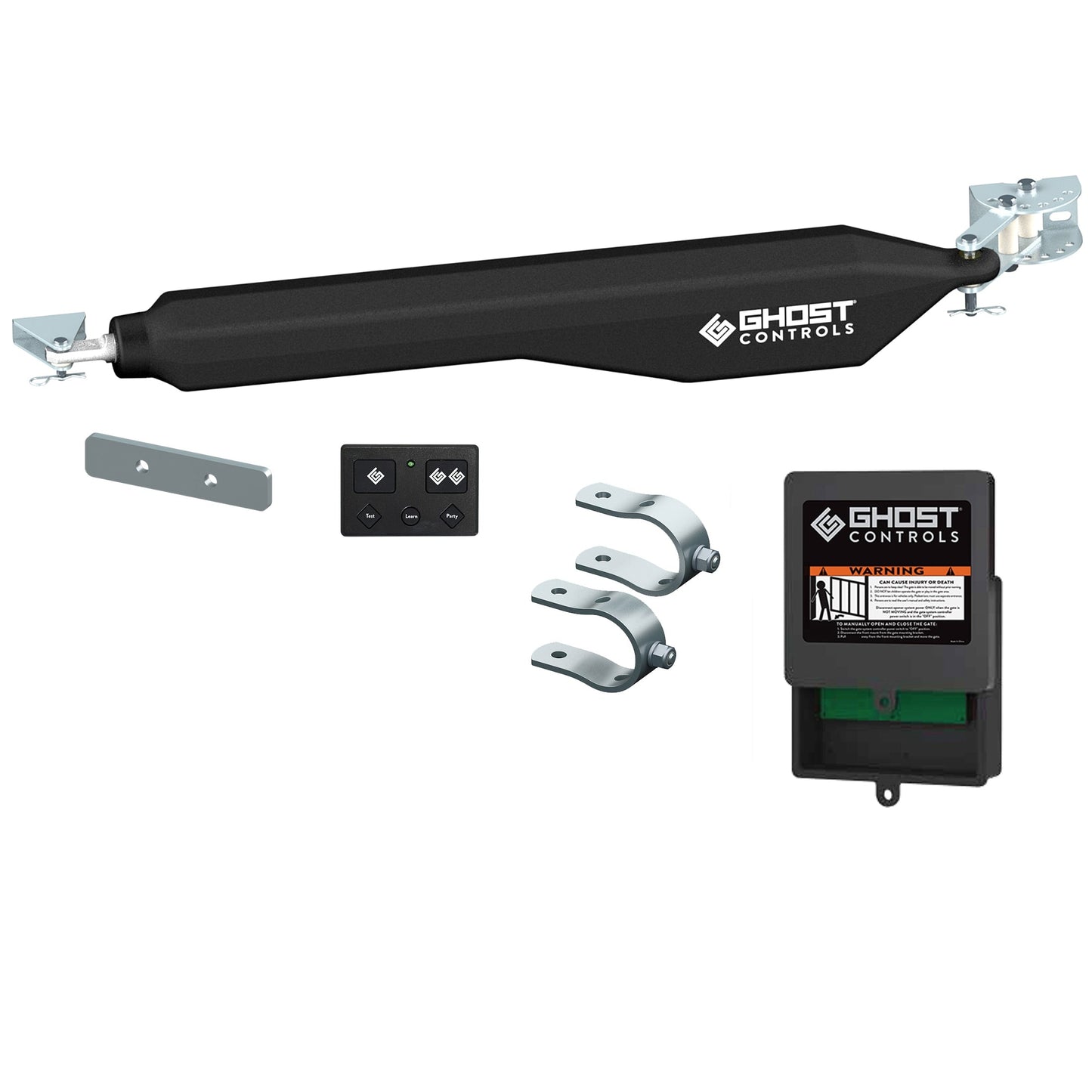 Ghost Controls 20-ft Single Swing Universal Battery Driveway Gate Opener Kit (Solar Compatible)