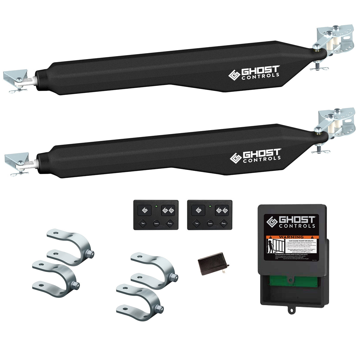 Ghost Controls 12-ft Dual Swing Universal Battery Driveway Gate Opener Kit (Solar Compatible)
