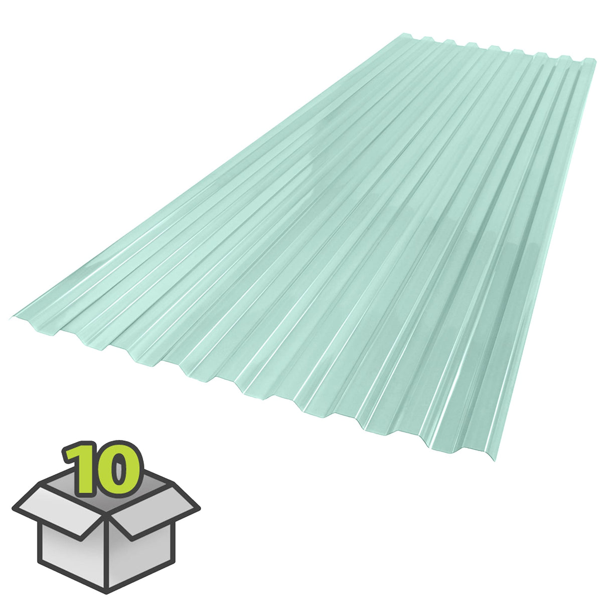 SUNTUF Suntuf 2-ft x 6-ft Corrugated Sea Green Polycarbonate Roof Panel, 10-Pack