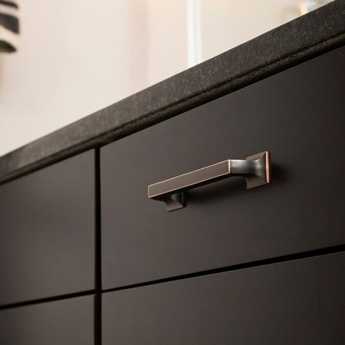 Hickory Hardware Studio 3-3/4-in (96mm) Center to Center Oil-Rubbed Bronze Highlighted Rectangular Handle Drawer Pull