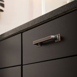 Hickory Hardware Studio 3-3/4-in (96mm) Center to Center Oil-Rubbed Bronze Highlighted Rectangular Handle Drawer Pull