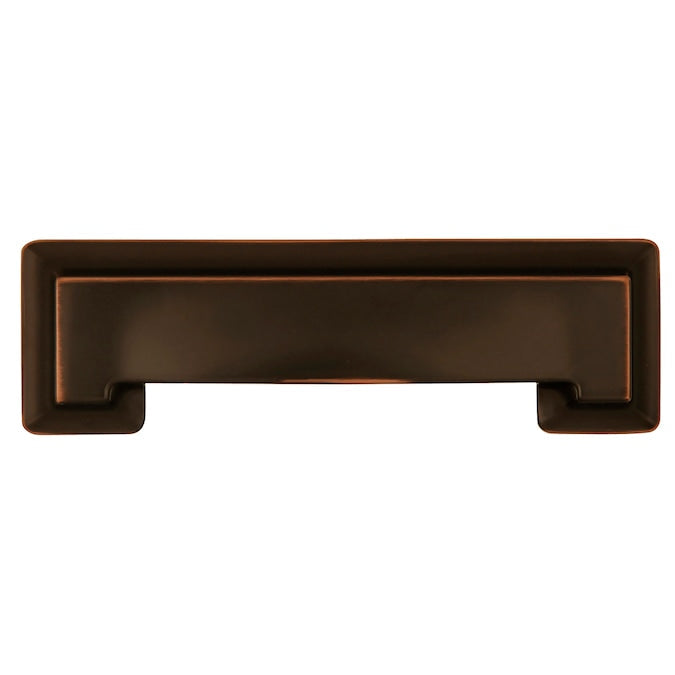 Hickory Hardware Studio 3-in or 3-3/4-in (96mm) Center to Center Oil-Rubbed Bronze Highlighted Rectangular Cup Drawer Pull