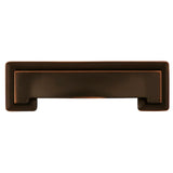 Hickory Hardware Studio 3-in or 3-3/4-in (96mm) Center to Center Oil-Rubbed Bronze Highlighted Rectangular Cup Drawer Pull