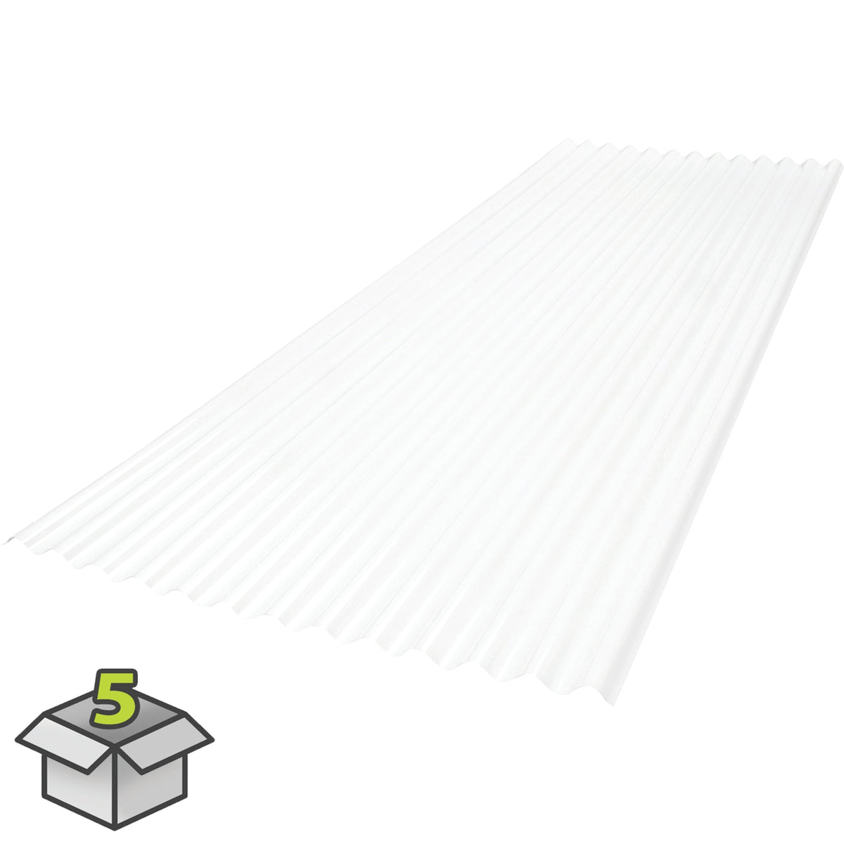 SUNSKY 2-ft x 6-ft Corrugated Clear Polycarbonate Roof Panel, 5-Pack