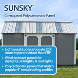 SUNSKY 2-ft x 6-ft Corrugated White Polycarbonate Roof Panel, 5-Pack