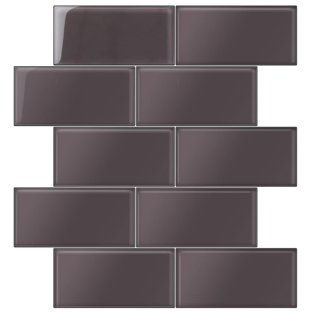 Apollo Tile Colorway Dark Gray 3-in x 6-in Glossy Glass Brick Subway Wall Tile (5-sq. ft/ Carton)