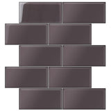 Apollo Tile Colorway Dark Gray 3-in x 6-in Glossy Glass Brick Subway Wall Tile (5-sq. ft/ Carton)