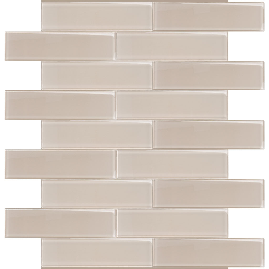 Apollo Tile (Sample) Wall Tile Abalone Gray 3-in x 12-in Glossy Glass Brick Subway Wall Tile