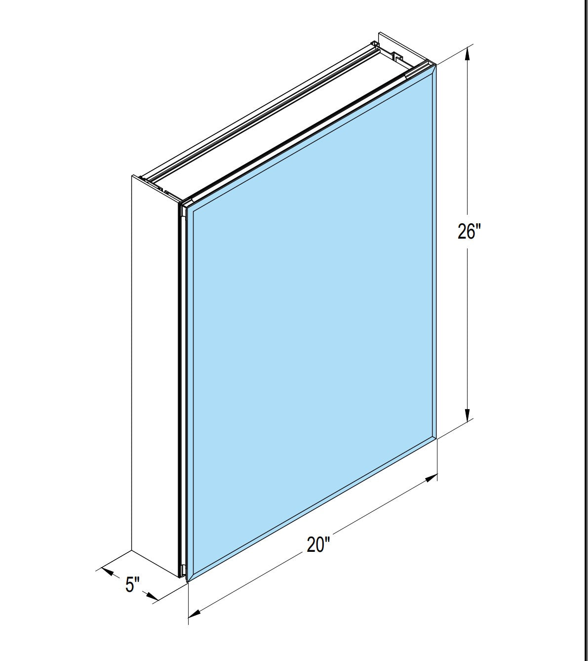Forclover 20-in x 26-in Surface/Recessed Mount Silver Mirrored Soft Close Medicine Cabinet