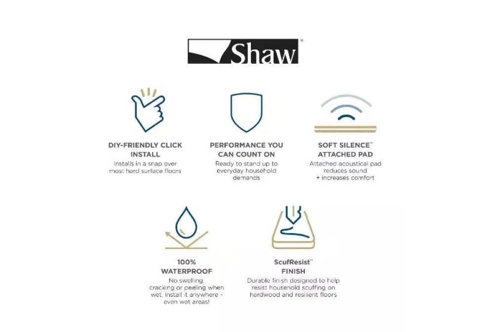 Shaw Newcastle Hilltop Hickory Brown 12-mil x 7-in W x 48-in L Waterproof Interlocking Luxury Vinyl Plank Flooring (18.67-sq ft/ Carton)