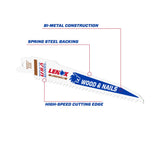 LENOX Power Blast 5-Pack 6-in 6-TPI Wood Cutting Reciprocating Saw Blade