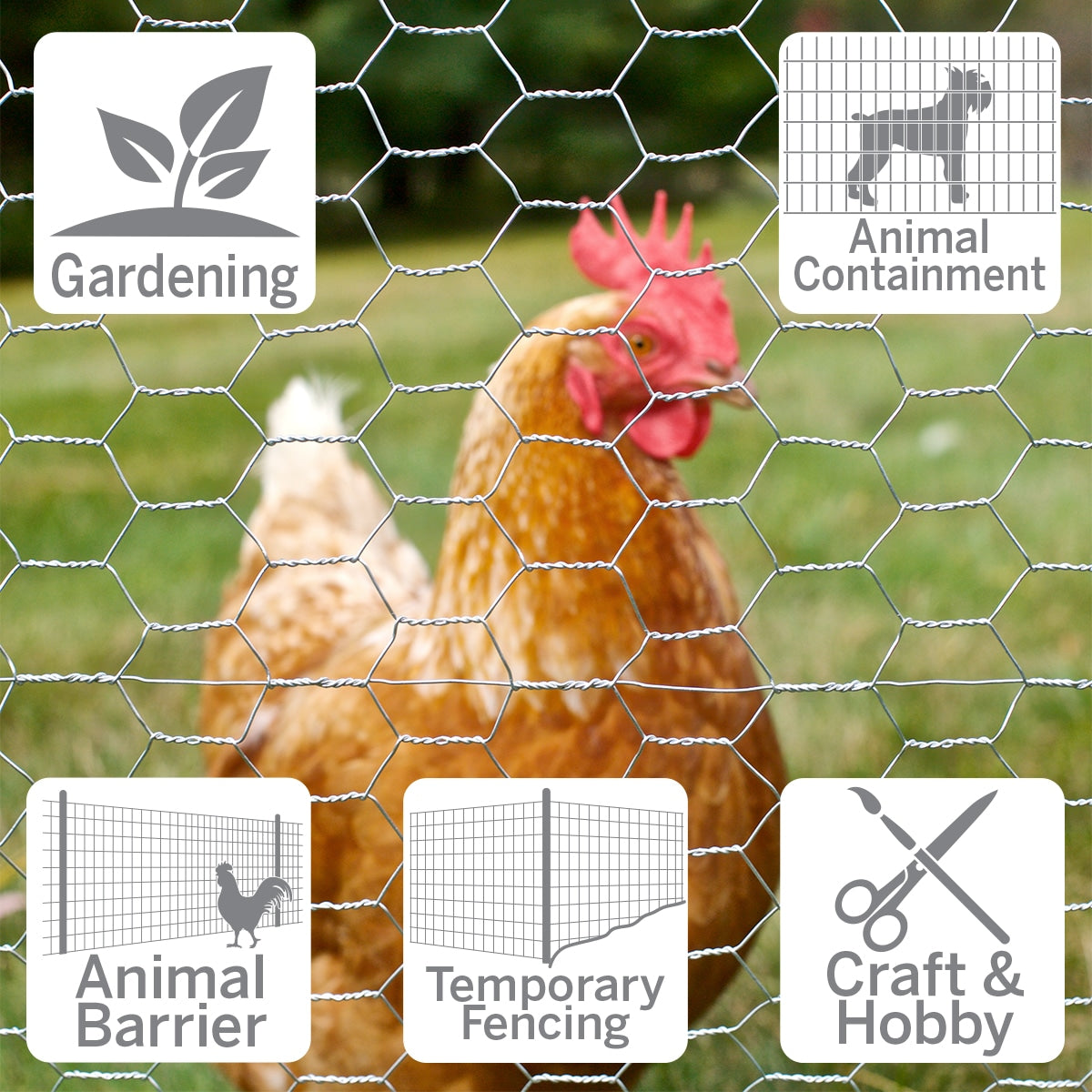 Garden Craft 150ft x 5ft Gray Steel Chicken Wire Rolled Fencing