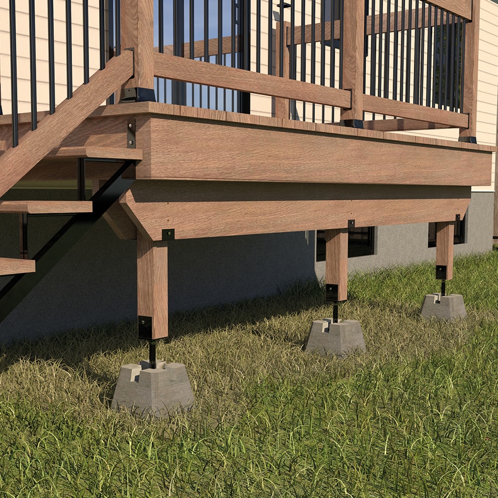 Pylex 3-in to 7-in Black Steel Deck Support (2-Pack)